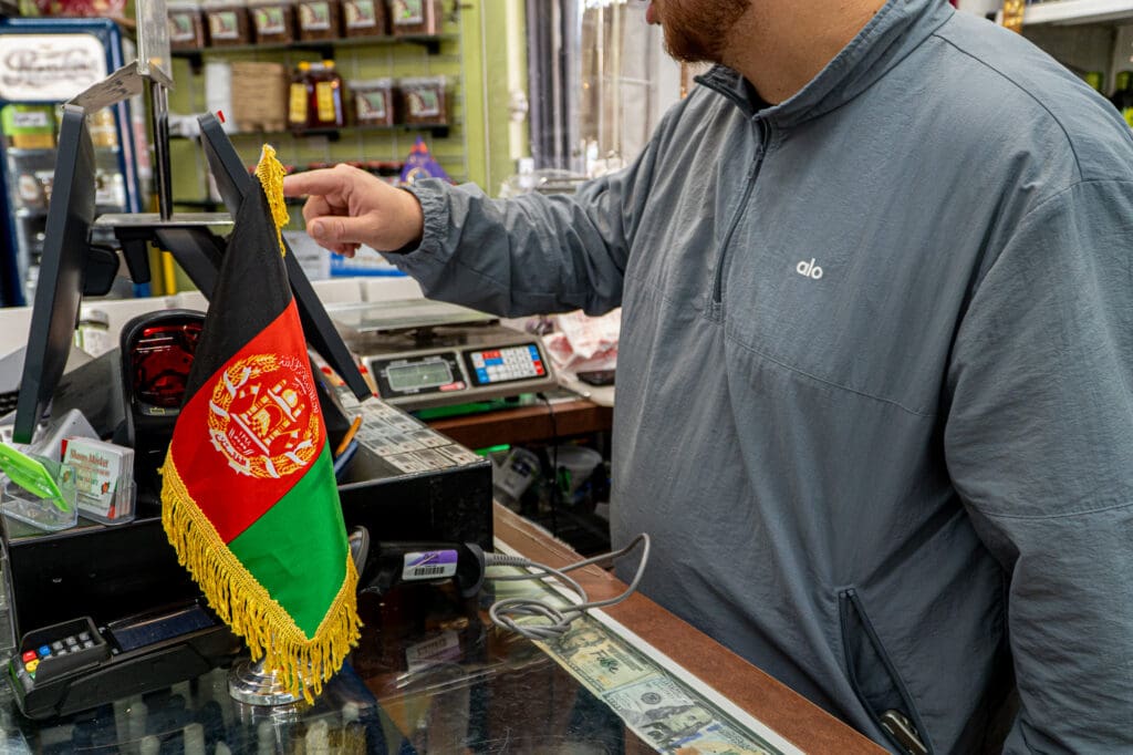 Man working at cash register