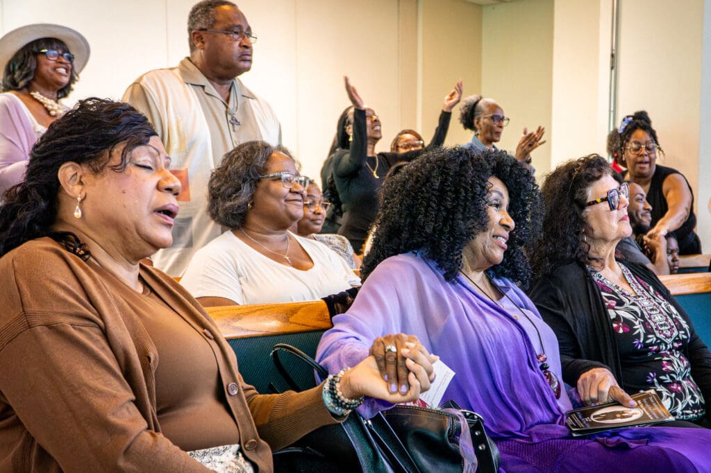 People attending church service