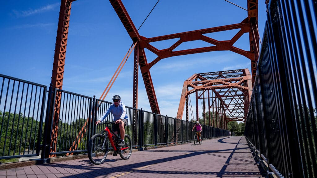 Whether you're walking or biking, there's always a new stretch to explore on the Fair Oaks Bridge. Photo by Denis Akbari.