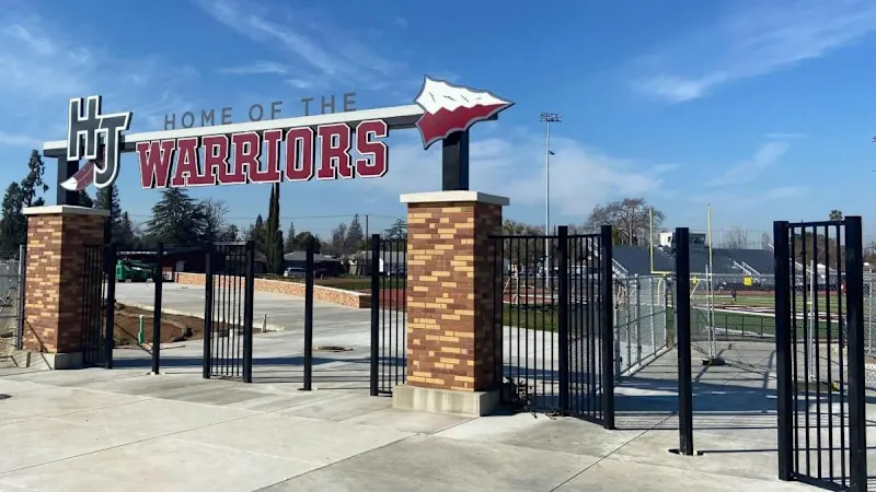 Sign in front of a stadium