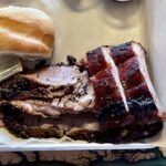 barbecue meat and bread