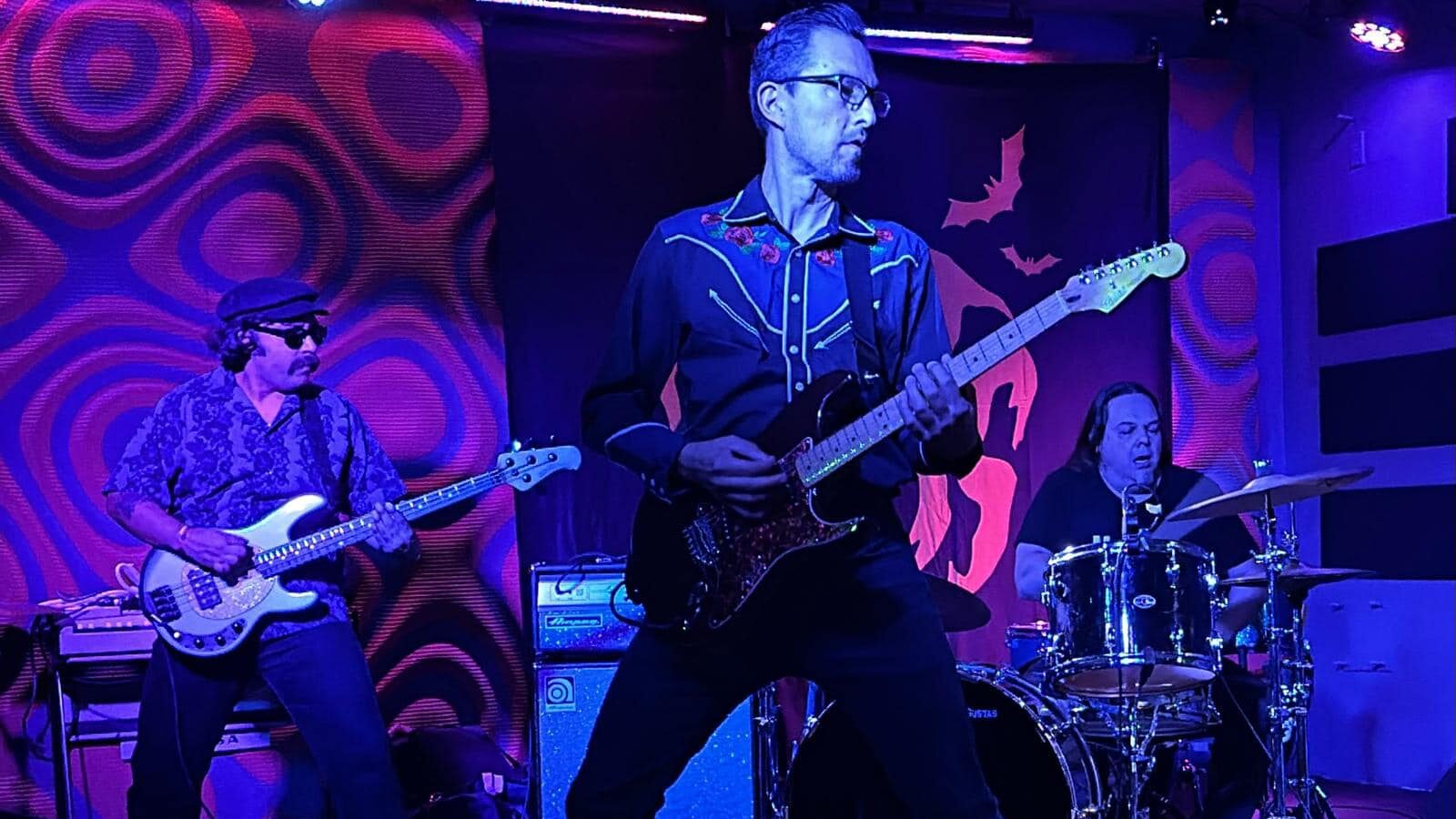 Band playing on a stage