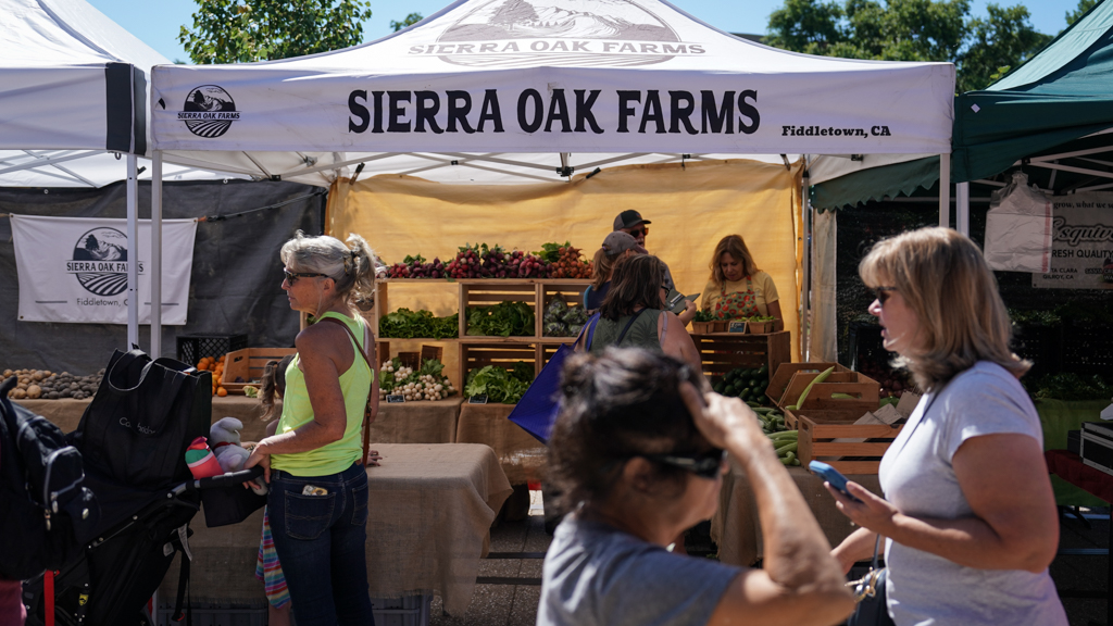 Booth at farmers market