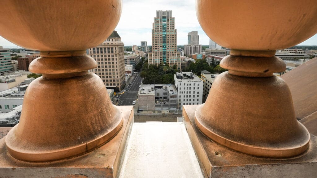 Statues and skyline