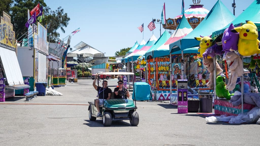 Gold cart at the fair