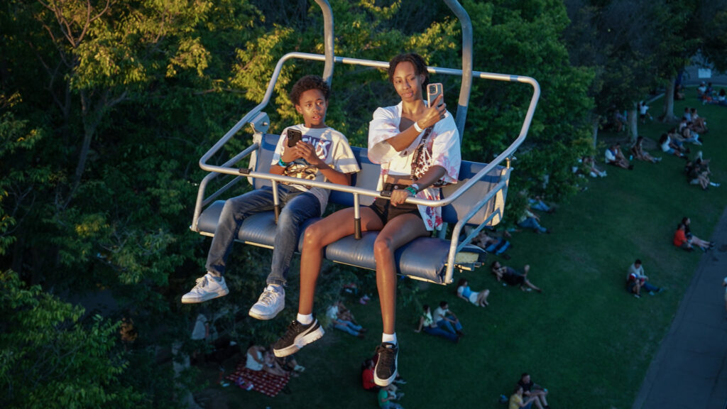 People on chairlift