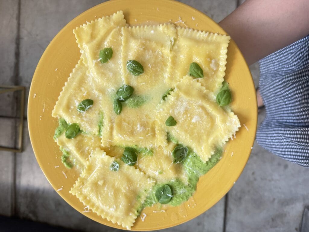 Lemon butter ravioli.