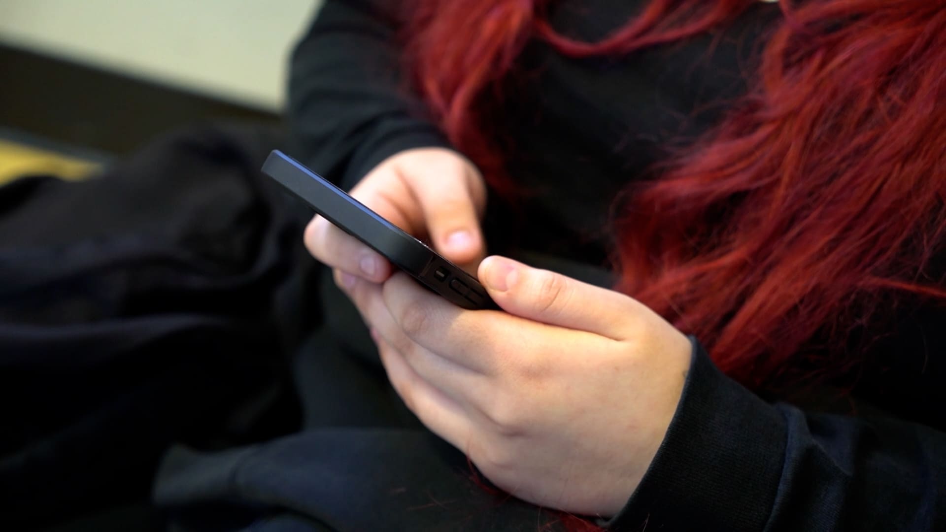 Student uses phone