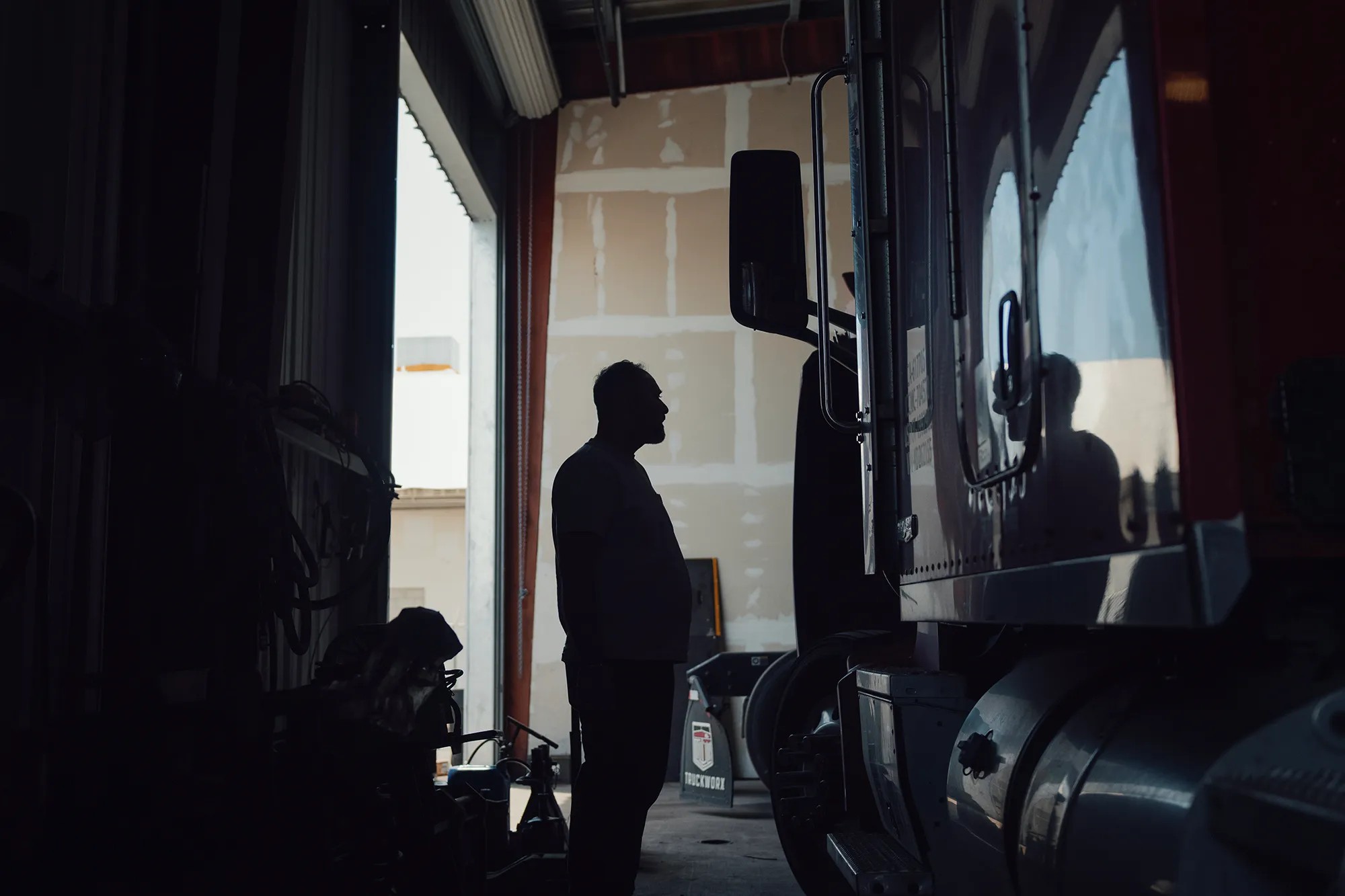 Gurinderjit Singh at a truck yard in Fresno where he parks his semi-truck on June 8, 2026.