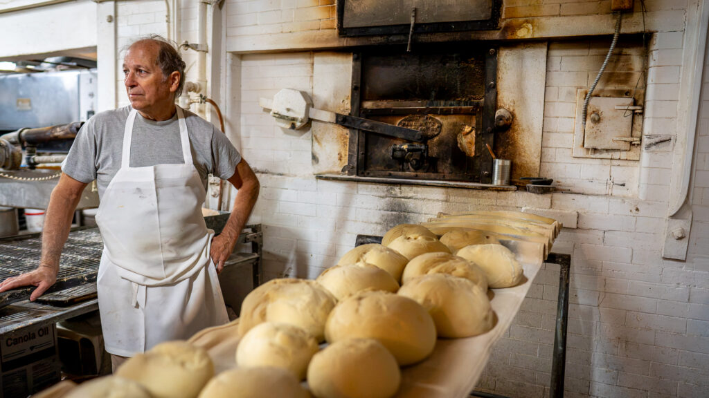 man working in bakery