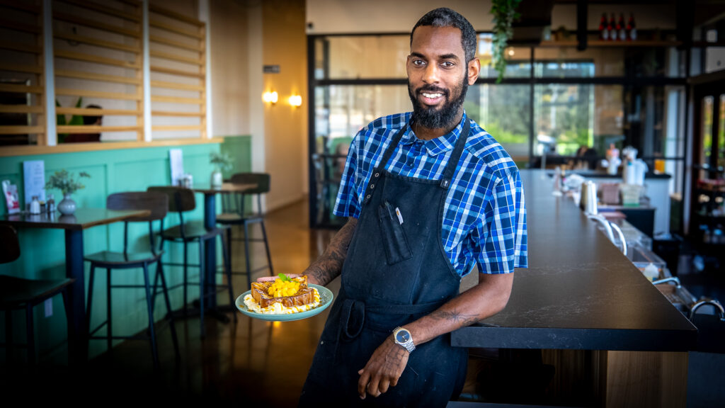 chef holding food