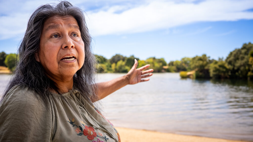woman by river
