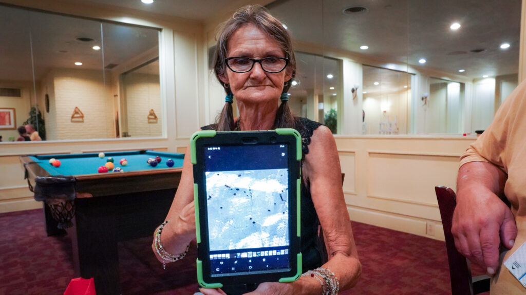Woman holding tablet