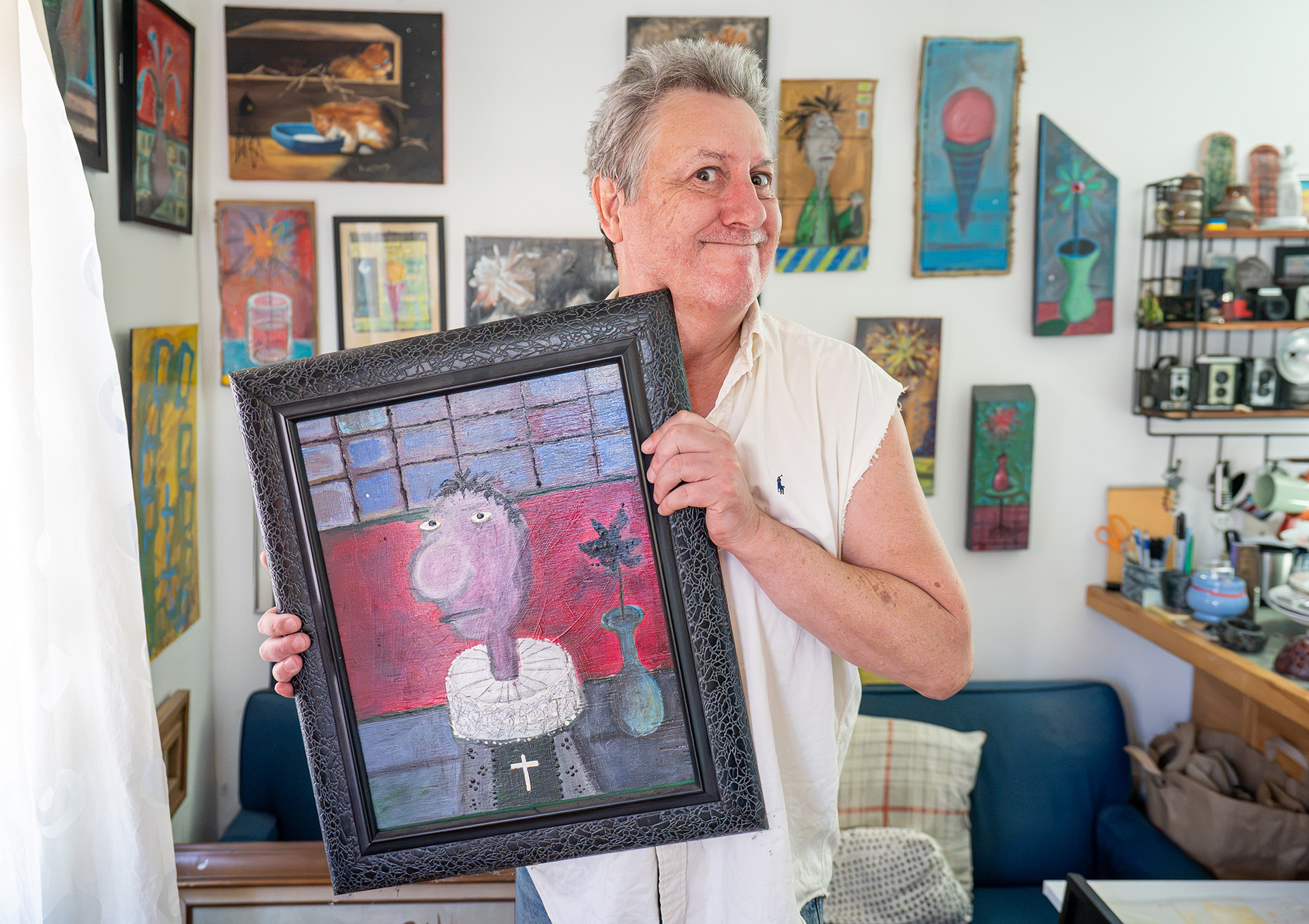 man with art