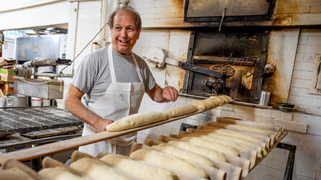 man working in bakery