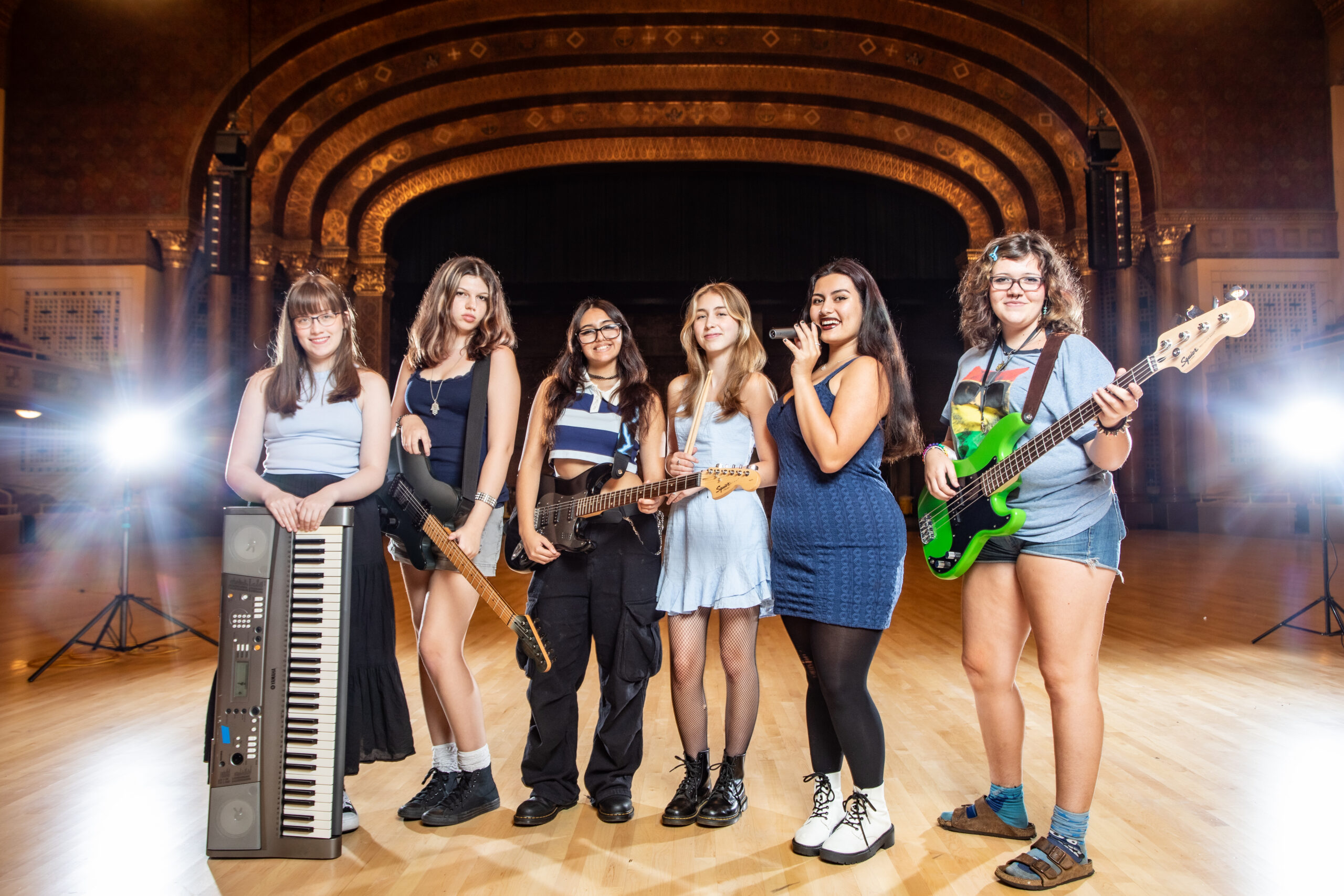 A rock band with girls