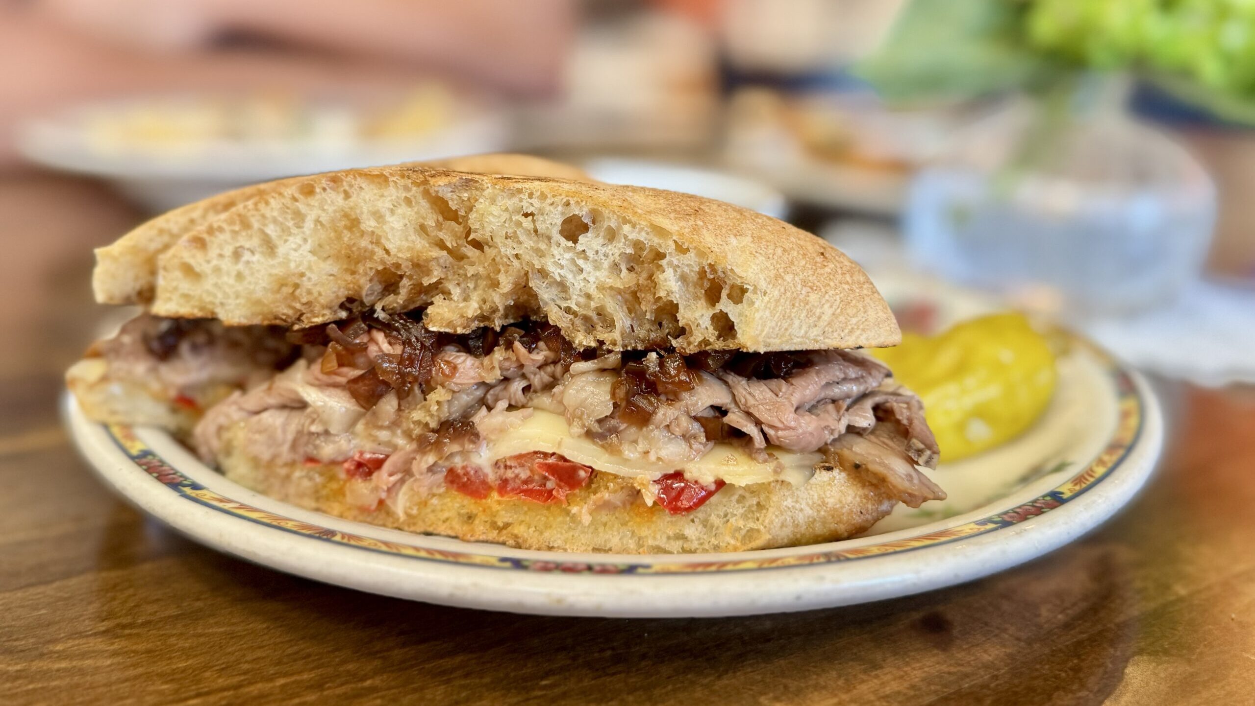 A beef sandwich