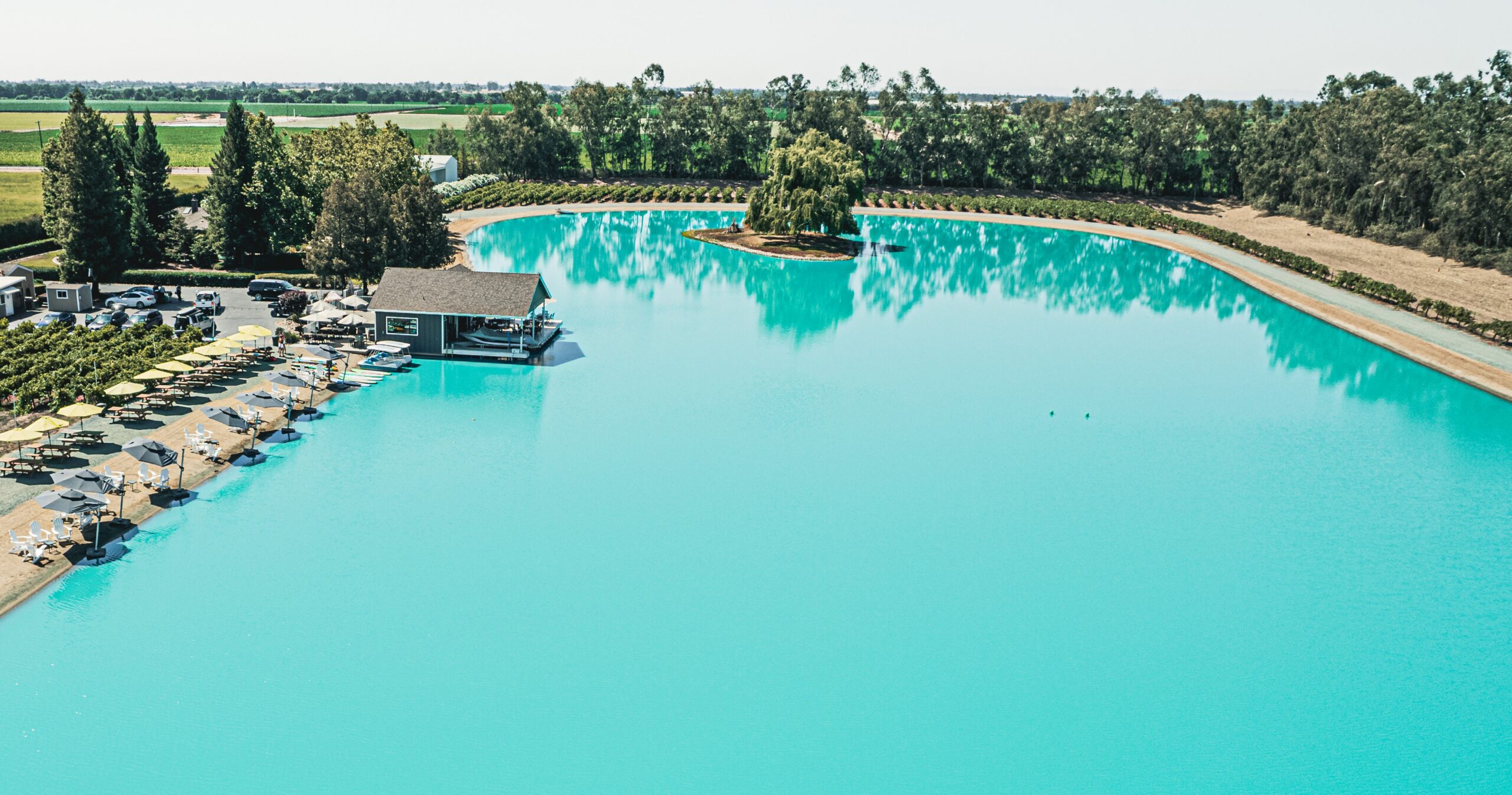 A lake at a winery