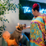 woman and dog
