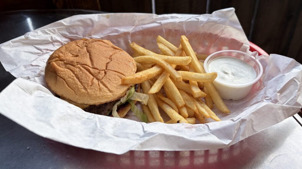 Burger and fries