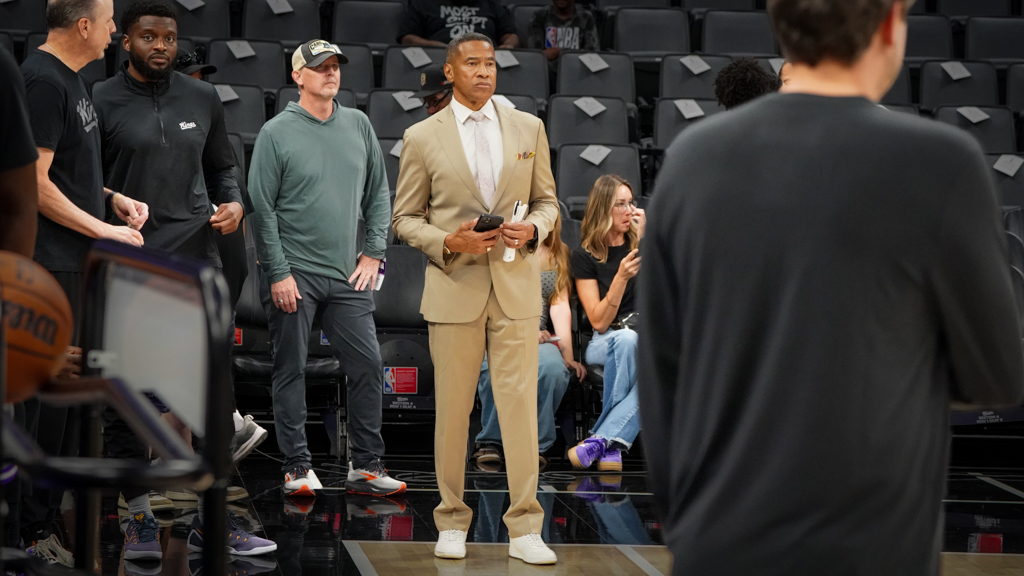 Man watching basketball
