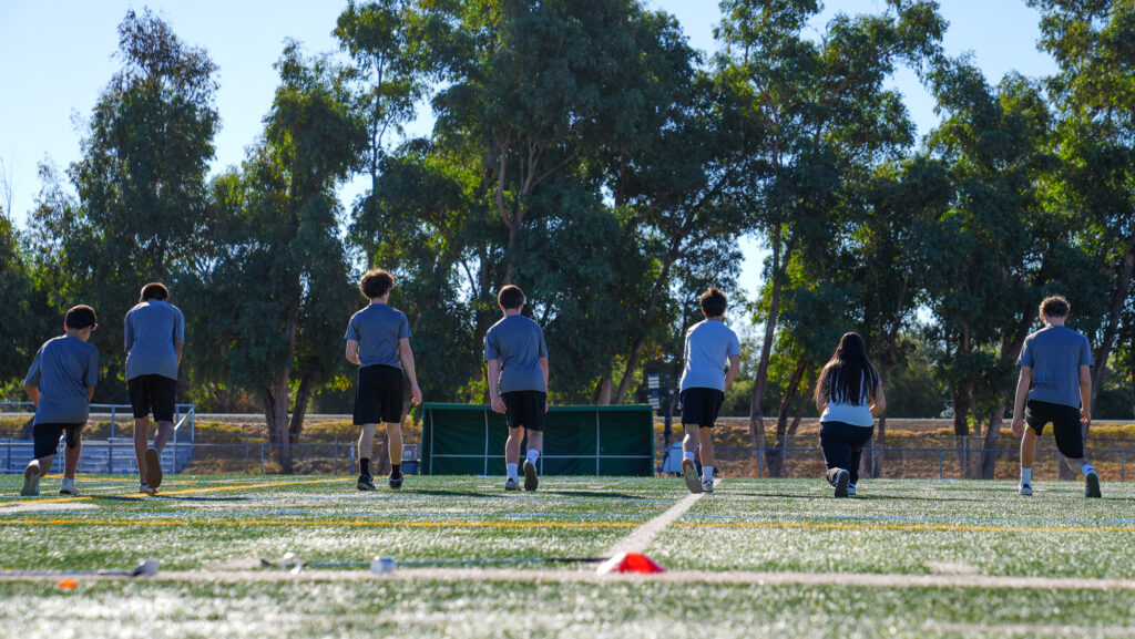Students on field