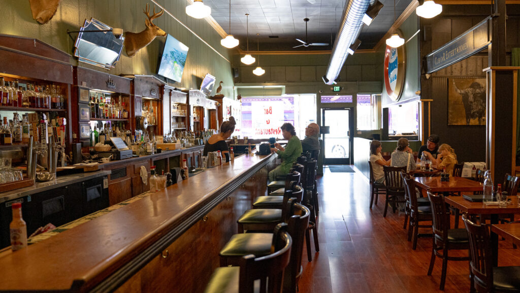 Inside of a bar 