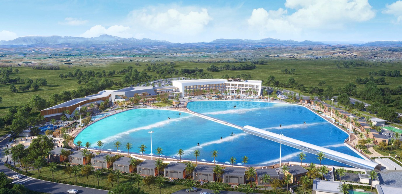 Rendering of a surf resort